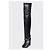 Balmain Black Leather Open-Toe Over-the-Knee Boots Sz.38 Pre-owned - view 3