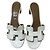 Hermès Oasis Mules Sandali in pelle bianca tg 37.5 Marrone Bianco