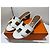 Hermès Oasis Mules Sandali in pelle bianca tg 37.5 Marrone Bianco - vista 3