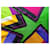 Écharpe en soie Yves Saint Laurent Noir Rose Multicolore Vert Violet Jaune  - vue 6