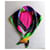 Écharpe en soie Yves Saint Laurent Noir Rose Multicolore Vert Violet Jaune  - vue 9