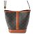 Céline Borsa a secchiello Celine Small Triomphe in tela rivestita marrone Marrone scuro
