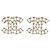 Orecchini Chanel Silver CC in ottone e strass con chiusura a pressione Argento