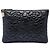 Clutch Chanel Black Medium CC Embossed Lambskin Camellia No 5 O Case Negro