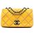 Chanel Yellow CC Iridescent Calfskin Diamond Stitch Flap Giallo Senape