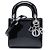 Dior Mini Lady Dior in pelle verniciata nera Nero
