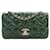 Chanel Green Extra Mini Rectangular Classic Patent Single Flap Verde Verde scuro