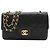 Chanel Black Small Classic Lambskin Double Flap Nero