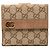 Cartera compacta trifold Gucci de lona GG beige