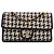 Chanel Beige CC Woven Lambskin and Viscose Houndstooth Single Flap