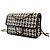 Chanel Beige CC Woven Lambskin and Viscose Houndstooth Single Flap - vista 2