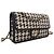 Chanel Beige CC Woven Lambskin and Viscose Houndstooth Single Flap - vista 3