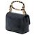 Chanel Mini Borsa a Patta in Lambskin Matelassé Nero con Logo Oval e Manico a Catena - vista 2