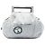 Borsa Chanel Coco Paris in tela a righe grigie Marrone