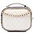 Chanel Vanity Case Small CC Matelassé in Pelle di Vitello Stropicciata Bianca Bianco Crudo