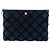 Clutch Chanel Blue Large Quilted Velvet O Case Blu navy