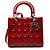 Dior Red Medium Patent Cannage Lady Dior Rosso Bordò