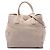 Borsa Tote Aperta Convertibile Prada Beige Vitello Daino