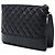 Chanel Clutch Gabrielle O Case in Pelle di Vitello Granulata Nera Medium Nero - vista 2