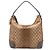 Bolso de hombro Gucci Brown GG Lurex Heart Bit Castaño Bronce