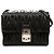 Miu Miu Black Matelasse Nappa Push Lock Flap Nero