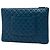 Clutch Chanel Blue Large Quilted Lambskin O Case Blu scuro - vista 2