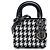 Dior Macro Lady Dior aus schwarzem Micro-Kalbsleder mit geprägtem Hahnentritt-Muster