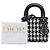 Dior Macro Lady Dior aus schwarzem Micro-Kalbsleder mit geprägtem Hahnentritt-Muster - Ansicht 7