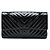 Chanel Black Medium Classic Chevron Patent So Black Double Flap Nero