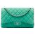 Chanel Green Jumbo Classic Caviar Double Flap Verde Verde chiaro