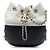 Chanel Gabrielle Bucket Bag Small aus gestepptem Kalbsleder bicolor weiß