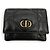 Cartera tri-fold de piel negra Christian Dior Negro