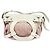 Borsa a tracolla Salvatore Ferragamo Gancini Rosa Bianco