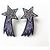 Orecchini piercing Chanel Silver CC 17K Black Purple Glitter Shooting Star Nero D'oro Porpora