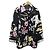 Autre Marque Steppmantel aus Seidenmischung mit Blumenprint LEONARD Schwarz