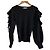 Autre Marque And Couture Strickpullover mit Rüschenärmeln Schwarz