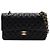 Chanel Borsa a tracolla Classic Medium in caviale nero con catena dorata - vista 2