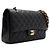 Chanel Borsa a tracolla Classic Medium in caviale nero con catena dorata - vista 4