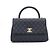 Chanel Borsa Tote Medium Caviar Coco Handle Dark Navy con Catena Champagne Gold Blu - vista 2