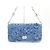 Miu Miu Borsa a tracolla in rafia blu con fiore di cristallo - vista 2