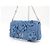 Miu Miu Borsa a tracolla in rafia blu con fiore di cristallo - vista 3