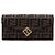 Fendi Borsa a tracolla portafoglio con catena WOC FF Diamond marrone e nero - vista 2