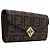 Fendi Borsa a tracolla portafoglio con catena WOC FF Diamond marrone e nero - vista 4
