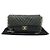 Chanel Borsa a tracolla CC Flap in pelle iridescente chevron verde scuro con surpiqûre - vista 2