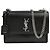 Saint Laurent Borsa a tracolla Sunset Medium in pelle liscia con catena Nero Argento