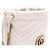 Gucci Mini Borsa Secchiello GG Marmont Chevron con Catena Dorata Bianco - vista 4