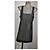 Autre Marque Graues kurzes Kleid mit Karomuster und schwarzen Details - Ansicht 2