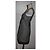 Autre Marque Graues kurzes Kleid mit Karomuster und schwarzen Details - Ansicht 3