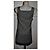 Autre Marque Graues kurzes Kleid mit Karomuster und schwarzen Details - Ansicht 4