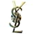 Yves Saint Laurent YSL Monogram Broche Or Doré  - vue 1